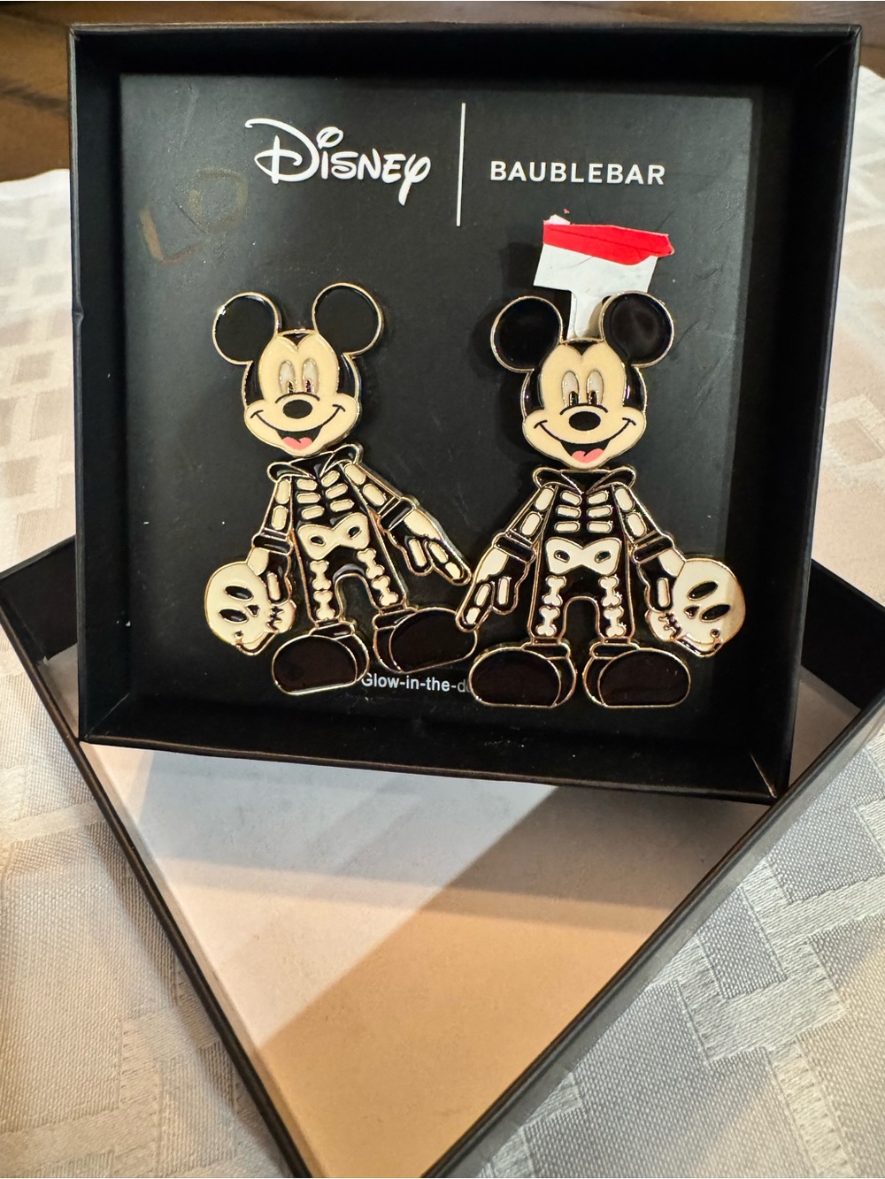 Disney x BaubleBar Mickey Mouse Skeleton Glow-in-the-Dark Earrings